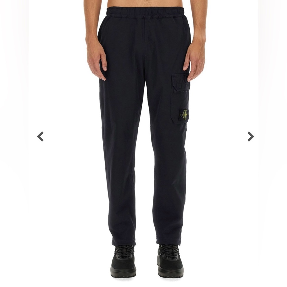 Stone Island Black Cargo Jogger Sweatpants